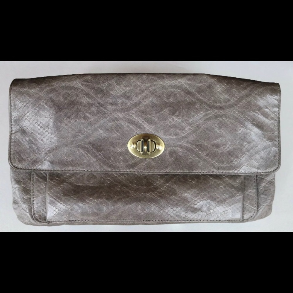 Arden B Taupe Reptile Look Vegan Envelope Purse